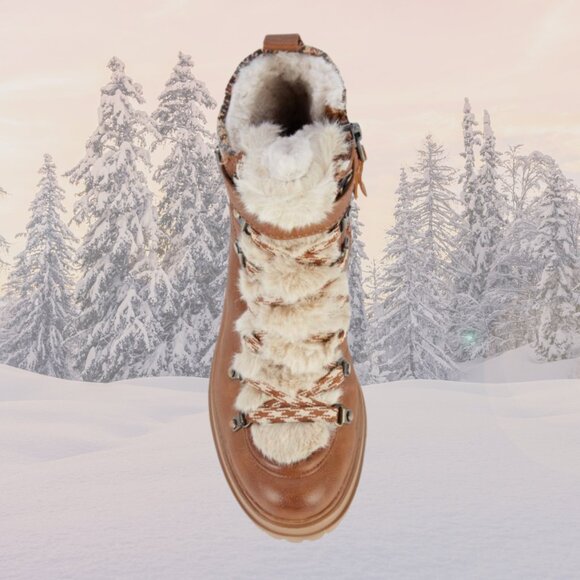 NEW Circus NY by Sam Edelman Gretchen Cold-Weather Sherpa Mid Calf Boot - Camel - Picture 5 of 6